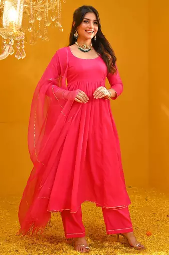 Stylish Cotton Suit Set With Dupatta Ethnic Wear Festival Wear Dress