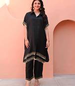 Black embroidered Kurta With Bottom Gota Work Kurta Set Party Wear Dress