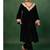 Bottle Green Velvet Gotta Work Kurta and Pant with Dupatta Wedding Wear Dress