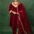 Red Color Velvet Heavy Suit Set Gotta Work Suit Set With Dupatta Wedding Wear Dress