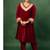 Red Color Velvet Heavy Suit Set Gotta Work Suit Set With Dupatta Wedding Wear Dress