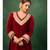 Red Color Velvet Heavy Suit Set Gotta Work Suit Set With Dupatta Wedding Wear Dress