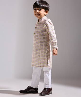 Multicolor printed satin kurta 2