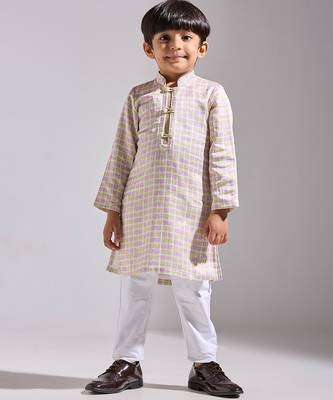 Multicolor printed satin kurta 1