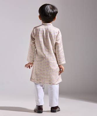 Multicolor printed satin kurta 3
