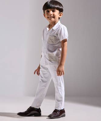 White embroidered cotton shirt 2