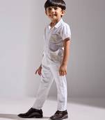 White embroidered cotton shirt