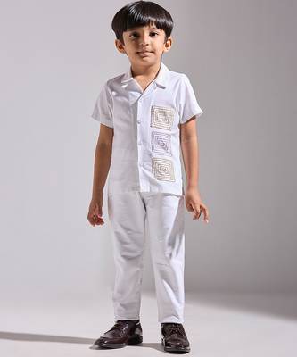 White embroidered cotton shirt 1