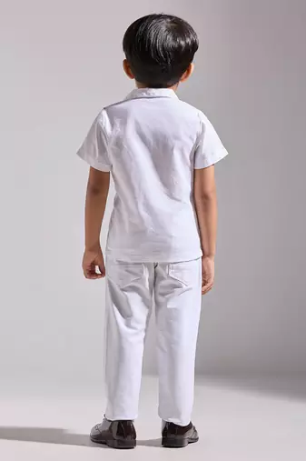 White embroidered cotton shirt