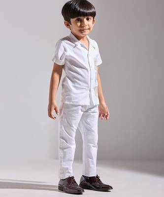White embroidered cotton shirt 4