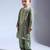 Green embroidered silk kurta pyjama