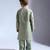 Green embroidered silk kurta pyjama