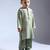 Green embroidered silk kurta pyjama