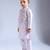 Purple embroidered silk kurta pyjama