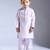 Purple embroidered silk kurta pyjama