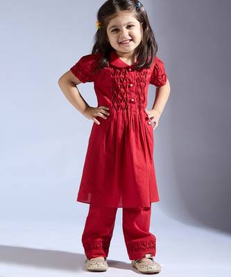 Red plain silk co ord set 2