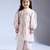 White printed cotton kurta with pant