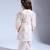 White printed cotton kurta with pant