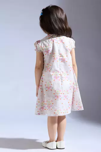 White printed cotton dress