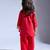 Red embroidered silk kurta with pant