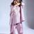 Purple embroidered silk kurta with pant