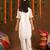  Girls' Shimmer White Suit Set with Gotta Work - V-Neck Kurta Set for Festive Wear