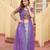 Purple faux georgette badhni print with kutchi patche work navratri kurti