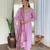 Elegant baby pink colored party wear embroidered stitched rayon pant style kurti suit with duppatta