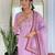 Elegant baby pink colored party wear embroidered stitched rayon pant style kurti suit with duppatta