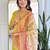 Elegant yellow colored party wear embroidered stitched rayon pant style kurti suit with duppatta