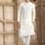 Men's cream straight kurta with plain banarasi art silk and with lining