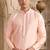 Men's pink straight kurta with plain banarasi art silk and with lining