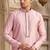 Men's dark pink straight kurta with plain banarasi art silk and with lining