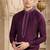 Men's wine straight kurta with plain banarasi art silk and with lining