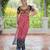 Black rayon badhni print with kutchi gamthi work navratri kurti