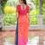 Pink rayon badhni print with kutchi gamthi work navratri kurti