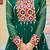 Green faux georgette laheriya print with kutchi patche work navratri gown