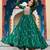 Green faux georgette laheriya print with kutchi patche work navratri gown