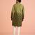 Men's green embellished kurta