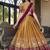 mustard Kanchipuram Printed lehenga choli with Intricate Zari Weaving