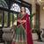 green Kanchipuram Printed lehenga choli with Intricate Zari Weaving