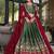 green Kanchipuram Printed lehenga choli with Intricate Zari Weaving