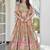 BEIGE CHINNON SILK DIGITAL PRINT & ZARI DORI EMBROIDERED PARTY BRIDAL INDIAN WEDDING FESTIVE SEMI STITCHED LEHENGA CHOLI