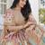 BEIGE CHINNON SILK DIGITAL PRINT & ZARI DORI EMBROIDERED PARTY BRIDAL INDIAN WEDDING FESTIVE SEMI STITCHED LEHENGA CHOLI