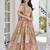 BEIGE CHINNON SILK DIGITAL PRINT & ZARI DORI EMBROIDERED PARTY BRIDAL INDIAN WEDDING FESTIVE SEMI STITCHED LEHENGA CHOLI