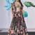 BLACK CHINNON SILK DIGITAL PRINT & ZARI DORI EMBROIDERED PARTY BRIDAL INDIAN WEDDING FESTIVE SEMI STITCHED LEHENGA CHOLI