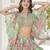 GREEN CHINNON SILK DIGITAL PRINT & ZARI DORI EMBROIDERED PARTY BRIDAL INDIAN WEDDING FESTIVE SEMI STITCHED LEHENGA CHOLI
