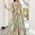 GREEN CHINNON SILK DIGITAL PRINT & ZARI DORI EMBROIDERED PARTY BRIDAL INDIAN WEDDING FESTIVE SEMI STITCHED LEHENGA CHOLI