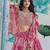 PINK CHINNON SILK DIGITAL PRINT & ZARI DORI EMBROIDERED PARTY BRIDAL INDIAN WEDDING FESTIVE SEMI STITCHED LEHENGA CHOLI