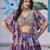 PURPLE CHINNON SILK DIGITAL PRINT & ZARI DORI EMBROIDERED PARTY WEAR INDIAN WEDDING FESTIVE SEMI STITCHED LEHENGA CHOLI